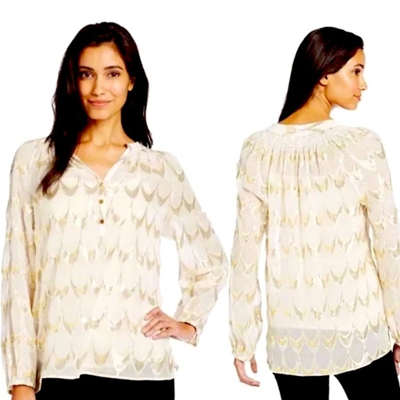 Lilly Pulitzer ELSA TOP, Gold & Silver Metallic Jacquard, small - Picture 2 of 16